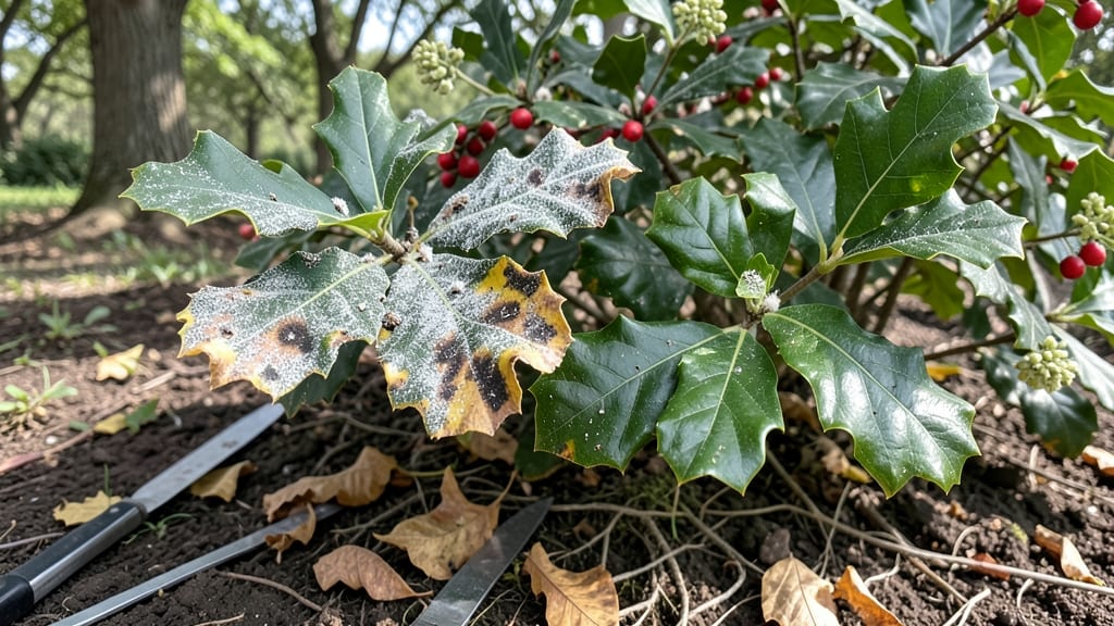 Oak Leaf Holly Problems: Copper Spray Cure for Crispy Edges & Fungal Spots
