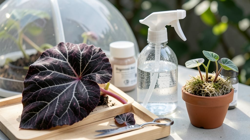 Begonia Leaf Propagation: Leaf-Cutting Method for Fast Root Growth