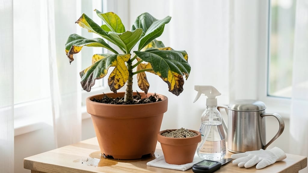 How to Fix Overwatered Fiddle Leaf Fig: Root Revival in 3 Simple Steps