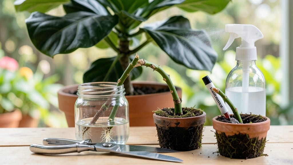 Fiddle Leaf Fig Plant Propagation: Fast Root Growth in Water or Soil