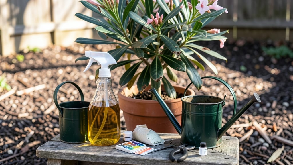 Oleander Leaf Scorch Treatment: Copper Fungicide Fix for Browning Edges